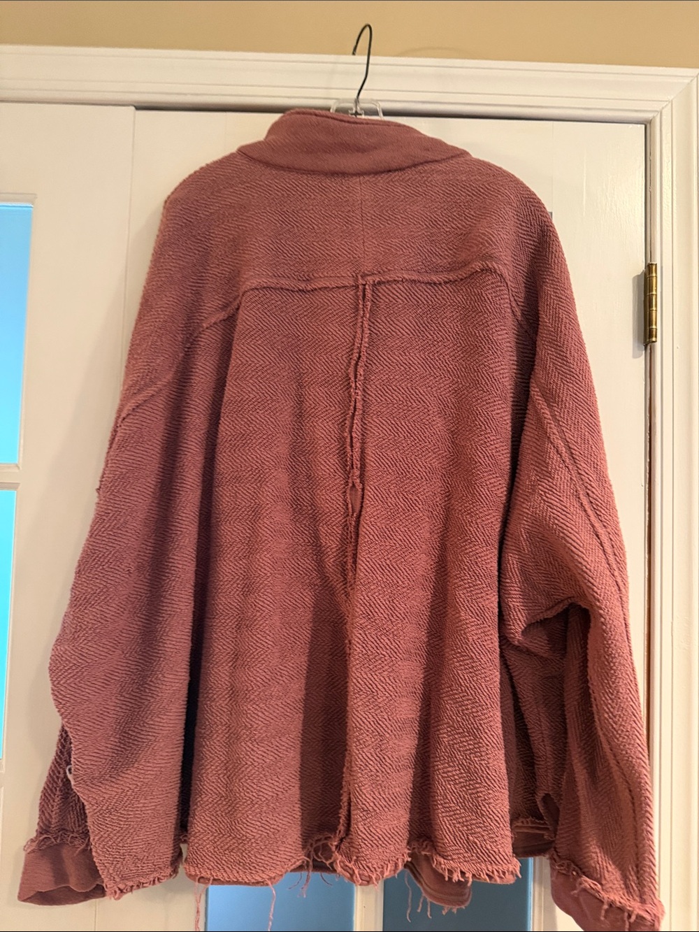 Women’s Button-Front Pullover Shirt Jacket - Dusty Rose - Picture 5 of 5